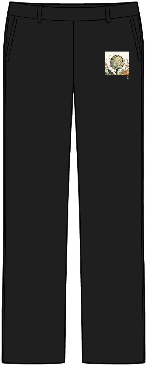 HD Artichoke bloom interwoven with a single looping wind line Women’s Tailored Tech Trousers