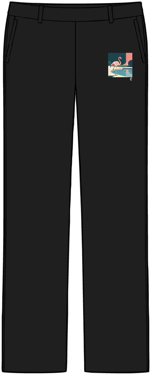 HD Flamingo pausing beside a reflective pool Women’s Tailored Tech Trousers