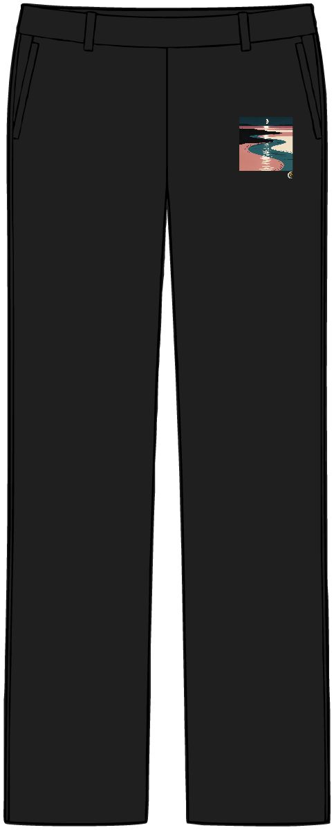 HD Shallow delta reflecting a broken arc of moonlight Women’s Tailored Tech Trousers
