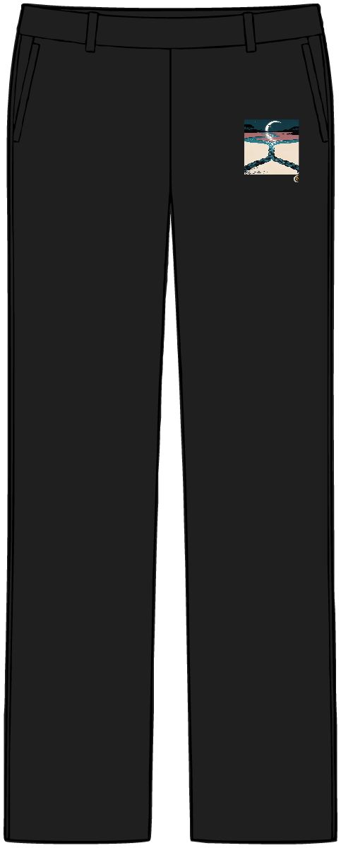 HD Braided stream reflecting a broken arc of moonlight Women’s Tailored Tech Trousers