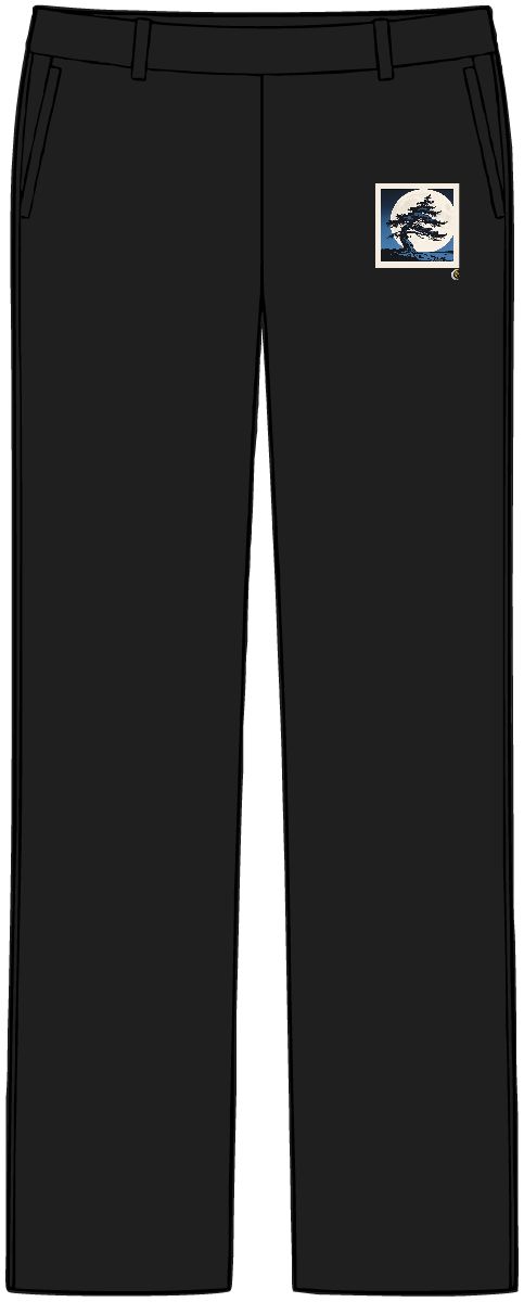 HD Wind-bent cedar isolated against a large low moon Women’s Tailored Tech Trousers