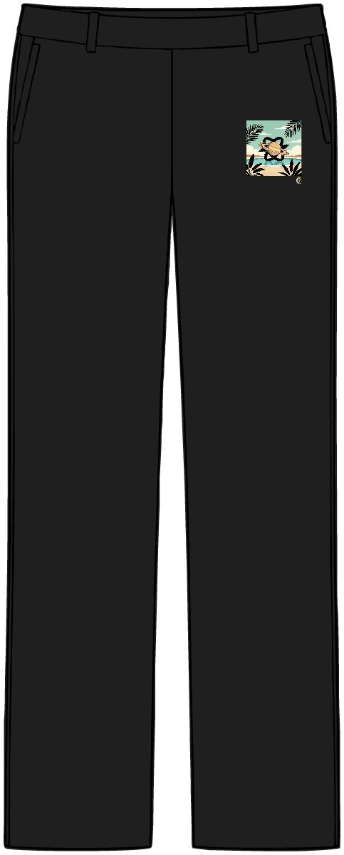 HD Ringed planet over a pool interlocking with broad plant silhouettes Women’s Tailored Tech Trousers
