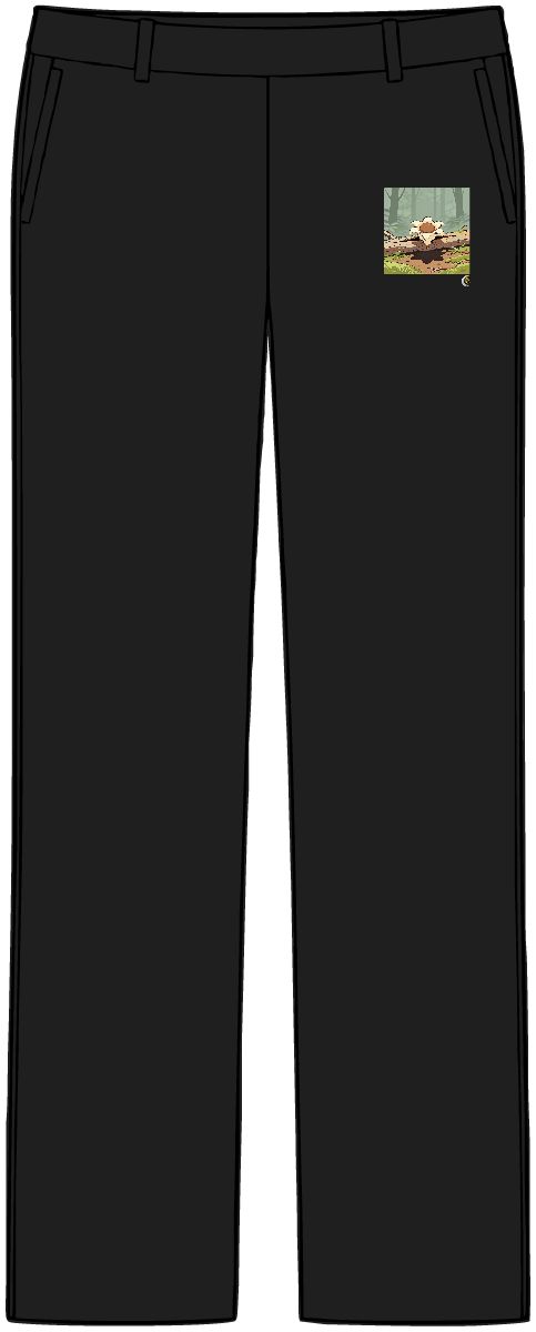 HD Earthstar fungus growing through a split fallen branch Women’s Tailored Tech Trousers