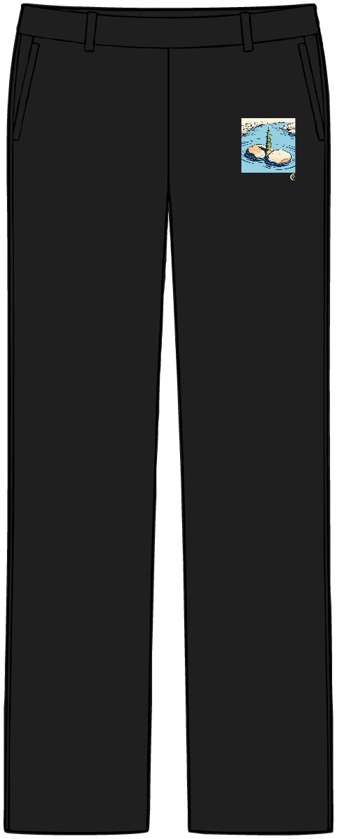 HD Bamboo shoot emerging between two broad river stones Women’s Tailored Tech Trousers