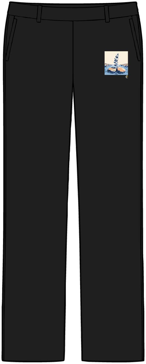 HD Eucalyptus stem emerging between two broad river stones Women’s Tailored Tech Trousers