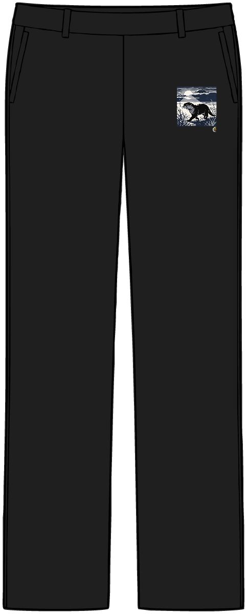 HD River otter moving diagonally through tall grass Women’s Tailored Tech Trousers