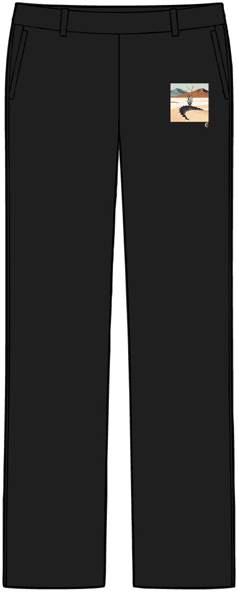 HD Flowering ocotillo rising behind a scalloped dune Women’s Tailored Tech Trousers