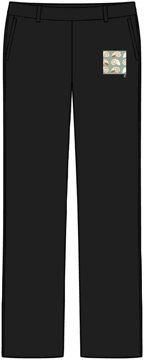 HD Shell-section spirals alternating dense clusters with empty lanes Women’s Tailored Tech Trousers