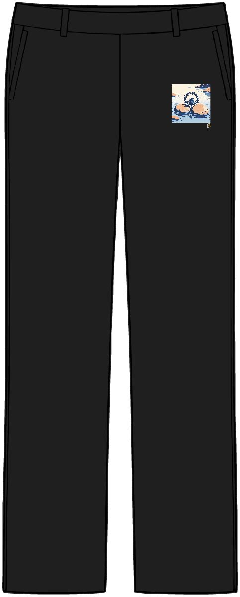 HD Thistle crown emerging between two broad river stones Women’s Tailored Tech Trousers
