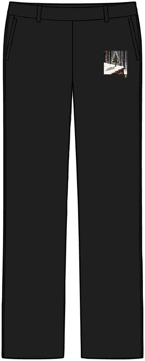 HD Pine on a ledge crossing an illustrated graphic shadow over snow Women’s Tailored Tech Trousers