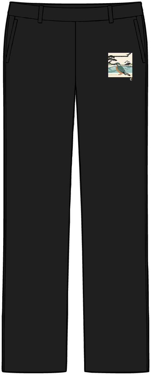 HD Kingfisher pausing beside a reflective pool Women’s Tailored Tech Trousers