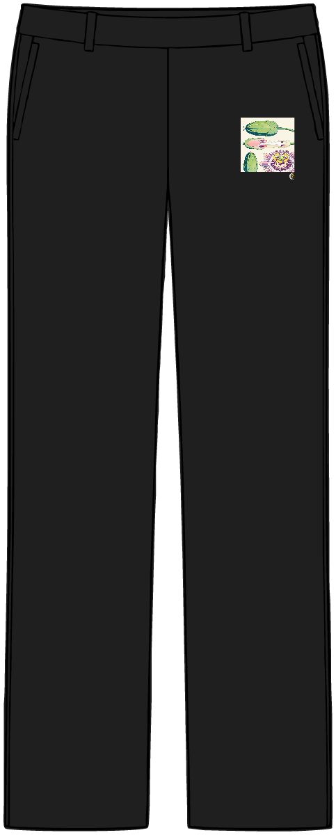HD Passionflower arranged as three distinct growth stages Women’s Tailored Tech Trousers