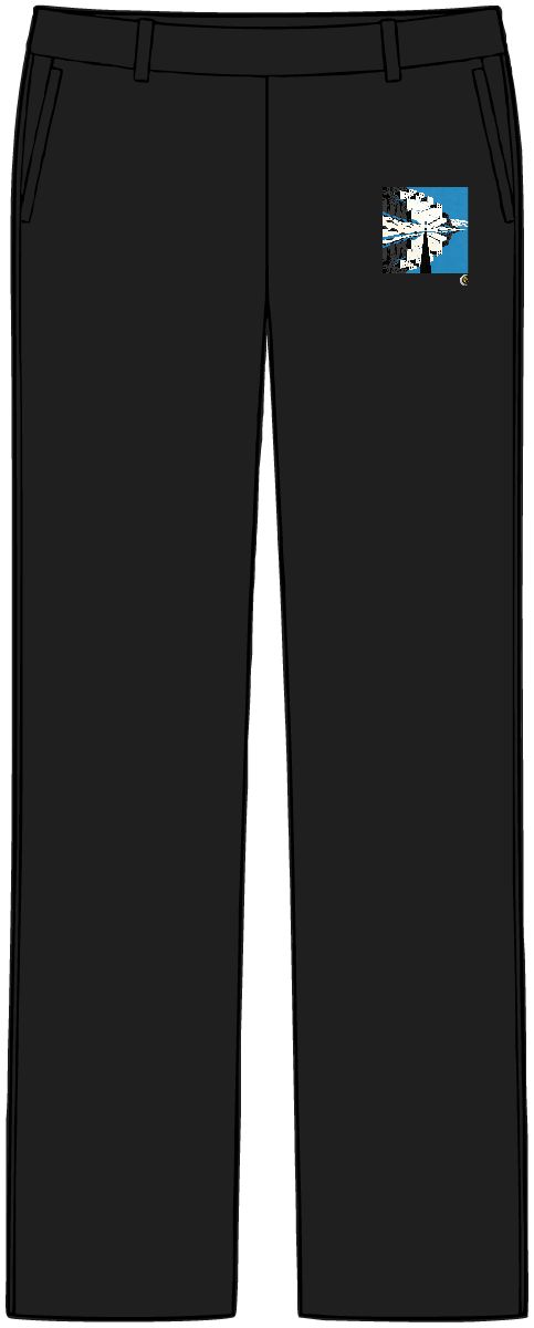 HD Terraced cliff dwelling reflected across a narrow dark channel Women’s Tailored Tech Trousers