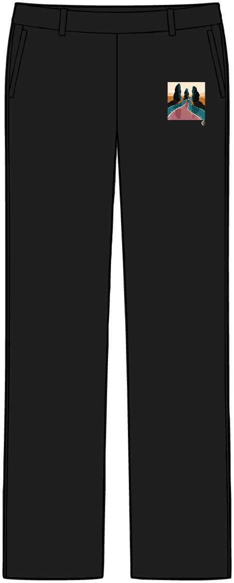 HD Narrow estuary flowing between three sculptural stone masses Women’s Tailored Tech Trousers