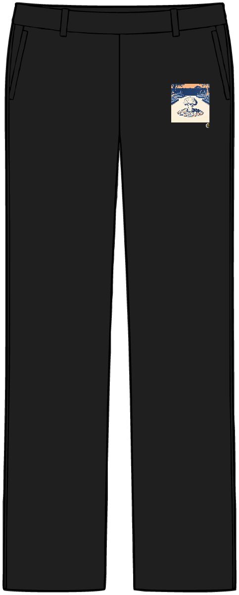 HD Cauliflower fungus rising from an island of smooth pebbles Women’s Tailored Tech Trousers