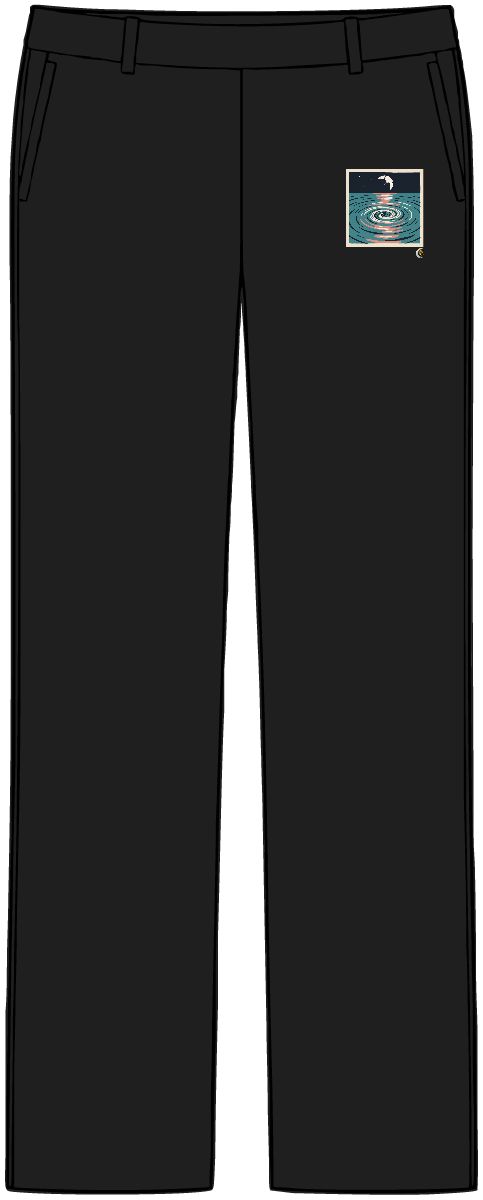 HD Spiral whirlpool reflecting a broken arc of moonlight Women’s Tailored Tech Trousers