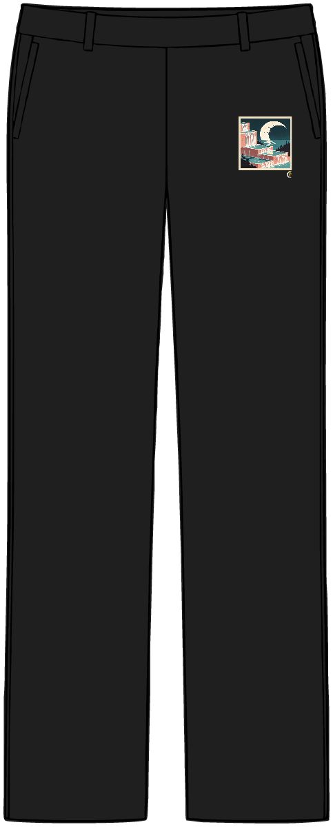 HD Stepped waterfall reflecting a broken arc of moonlight Women’s Tailored Tech Trousers
