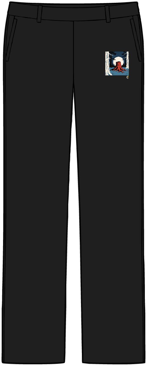 HD Redwood root flare isolated against a large low moon Women’s Tailored Tech Trousers