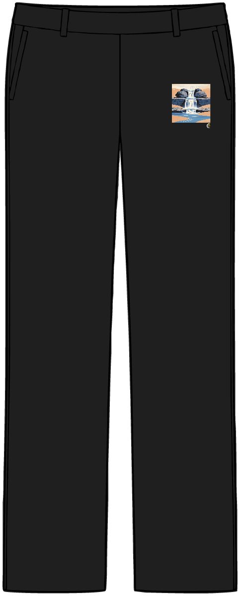 HD Cascade over slate flowing between three sculptural stone masses Women’s Tailored Tech Trousers