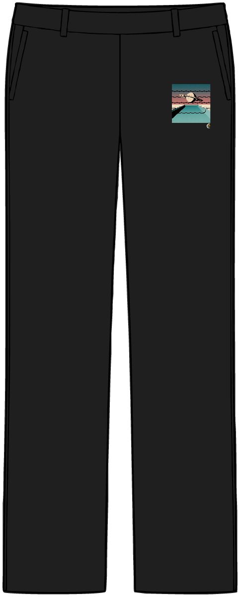 HD Ringed planet over a pool crossed by three parallel wave lines Women’s Tailored Tech Trousers