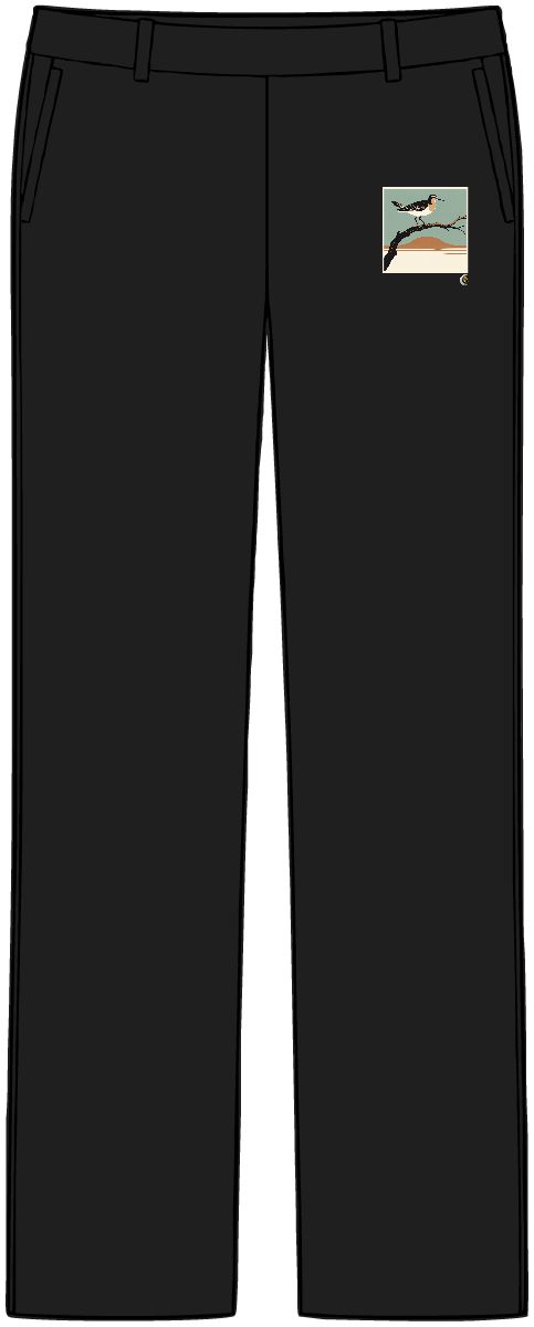 HD Sandpiper balancing on a curved bare branch Women’s Tailored Tech Trousers