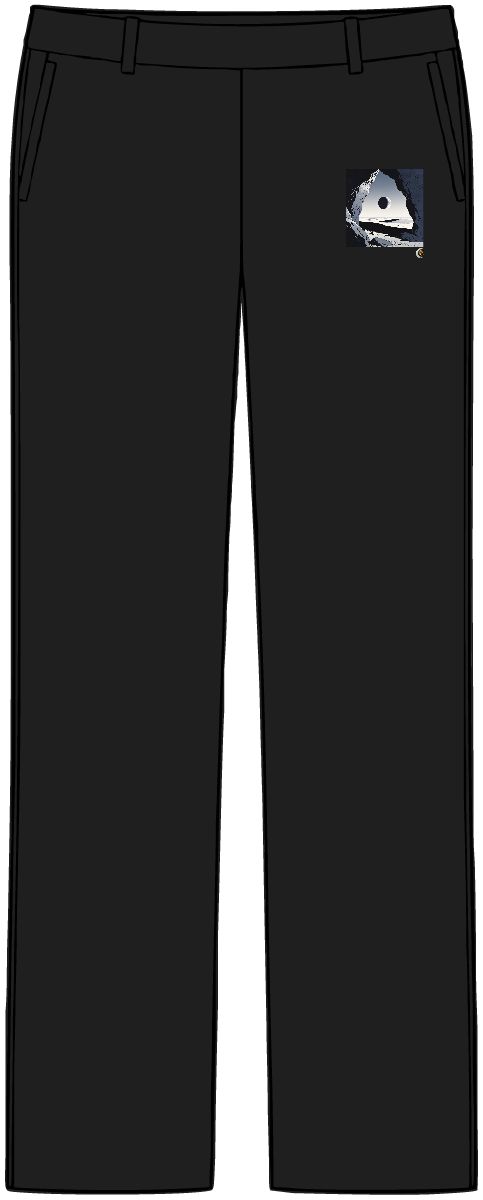 HD Dark eclipsing moon seen through a jagged foreground rock opening Women’s Tailored Tech Trousers