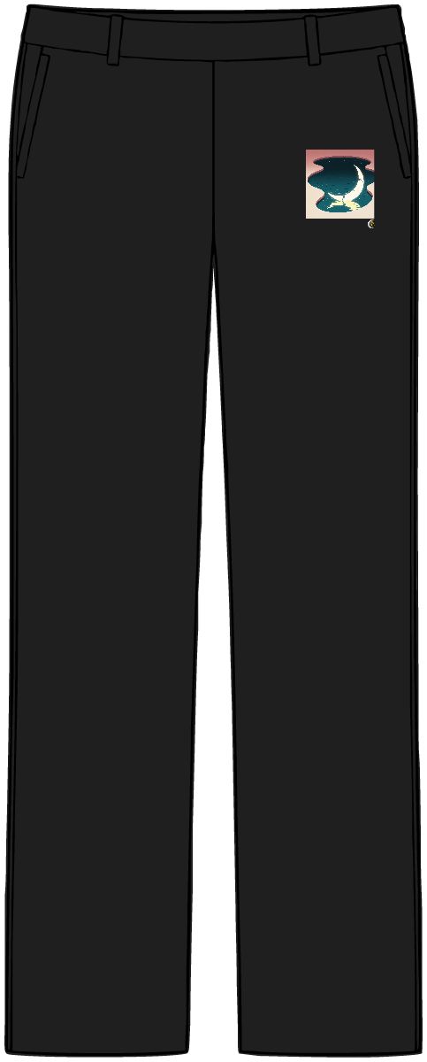 HD Crescent lagoon reflecting a broken arc of moonlight Women’s Tailored Tech Trousers