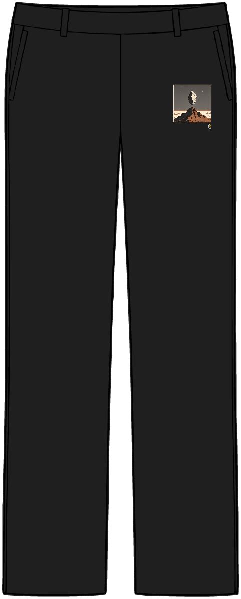 HD Interstellar rock rising above a steep mountain silhouette Women’s Tailored Tech Trousers