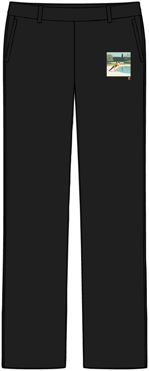 HD Goldfinch pausing beside a reflective pool Women’s Tailored Tech Trousers