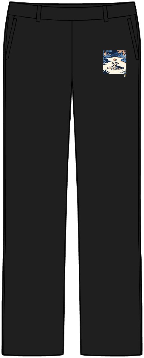 HD Earthstar fungus rising from an island of smooth pebbles Women’s Tailored Tech Trousers