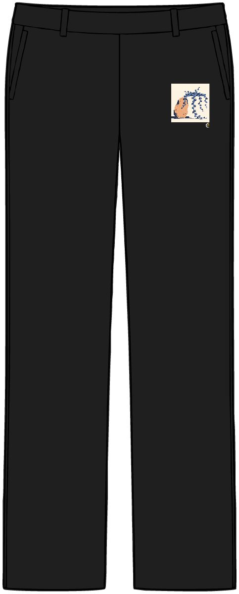 HD Trailing string-of-pearls plant balanced beside an irregular clay-colored rock Women’s Tailored Tech Trousers