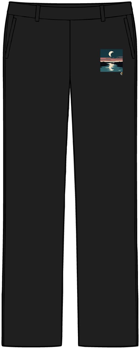 HD Narrow estuary reflecting a broken arc of moonlight Women’s Tailored Tech Trousers