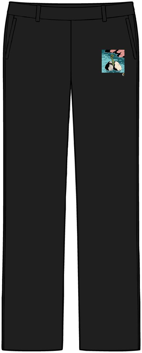 HD Unfurling fern emerging between two broad river stones Women’s Tailored Tech Trousers