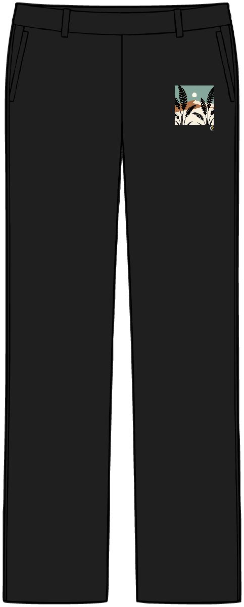 HD Low moon over dunes interlocking with broad plant silhouettes Women’s Tailored Tech Trousers