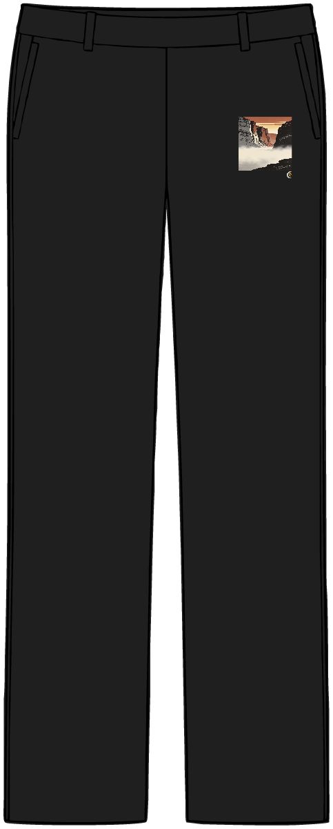 HD Slot canyon rising above a broad belt of fog Women’s Tailored Tech Trousers