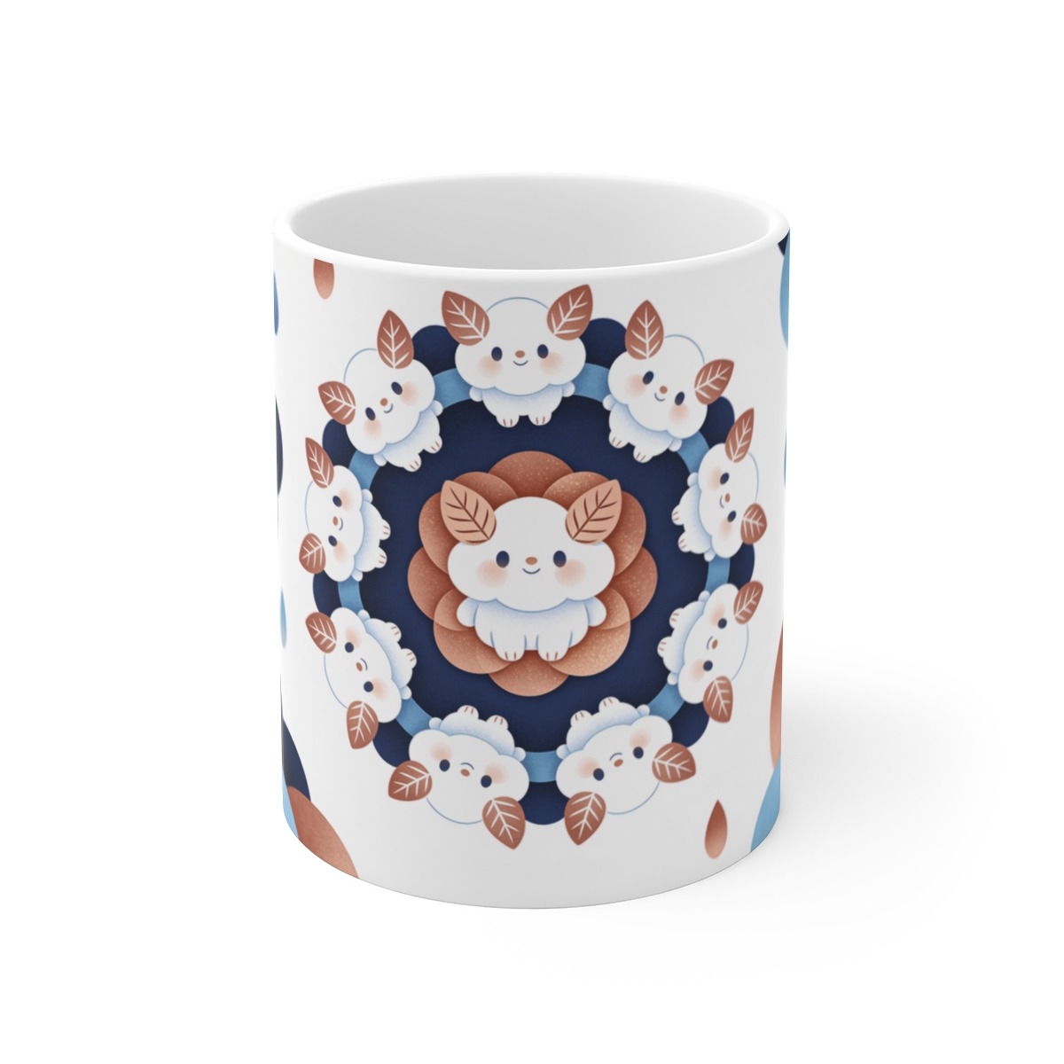 HD Gentle cloud-dwelling creatures with invented leaf-shaped ears Ceramic Mug 11oz