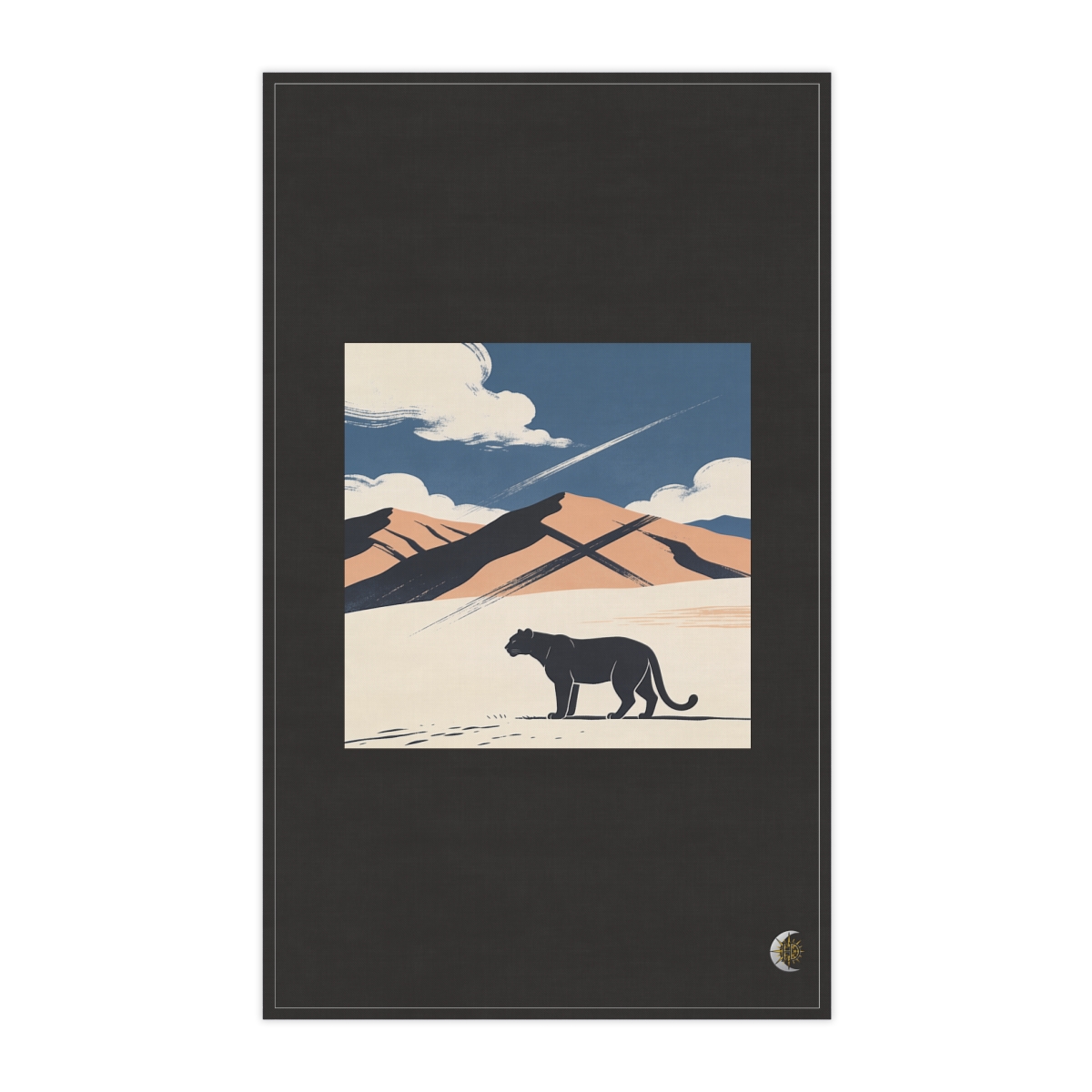 HD Layered valley hills crossed by a gentle diagonal breeze 100% Cotton Twill Tea Towel