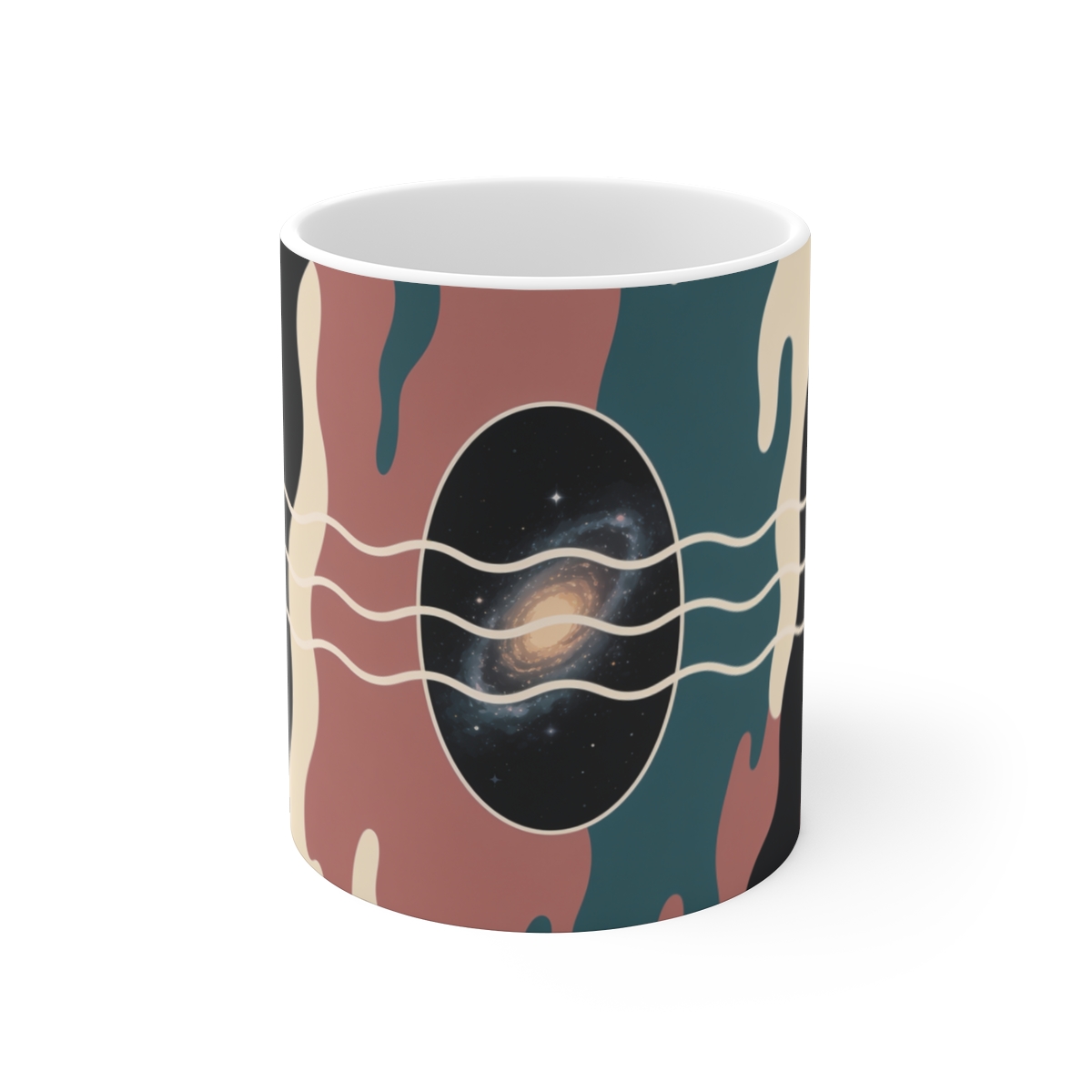 HD Oval nebula crossed by three parallel wave lines Ceramic Mug 11oz