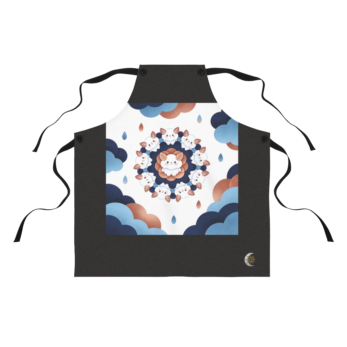 HD Gentle cloud-dwelling creatures with invented leaf-shaped ears Polyester Kitchen Apron