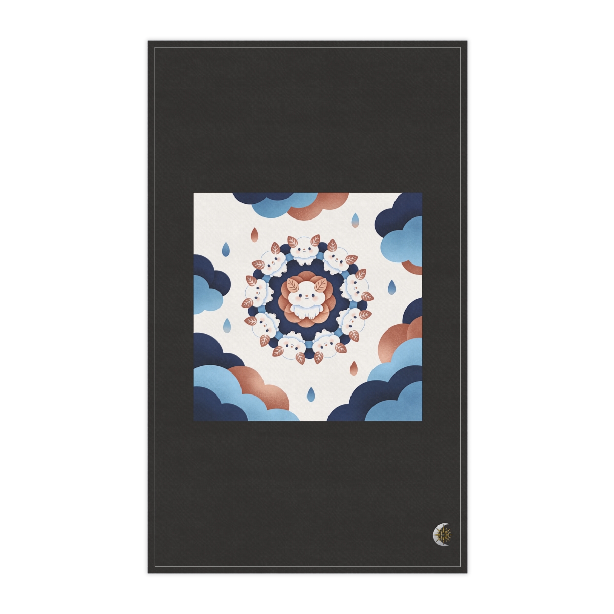HD Gentle cloud-dwelling creatures with invented leaf-shaped ears 100% Cotton Twill Tea Towel