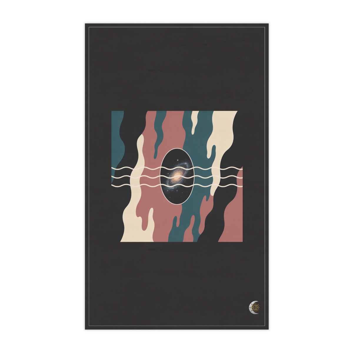 HD Oval nebula crossed by three parallel wave lines 100% Cotton Twill Tea Towel