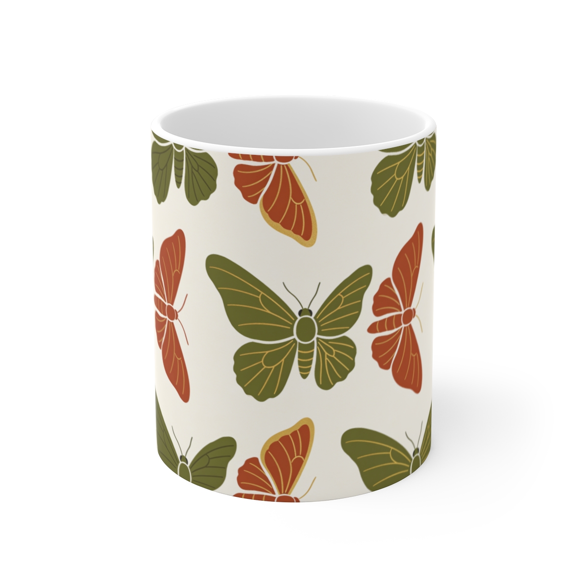 HD Moth-wing curves alternating dense clusters with empty lanes Ceramic Mug 11oz