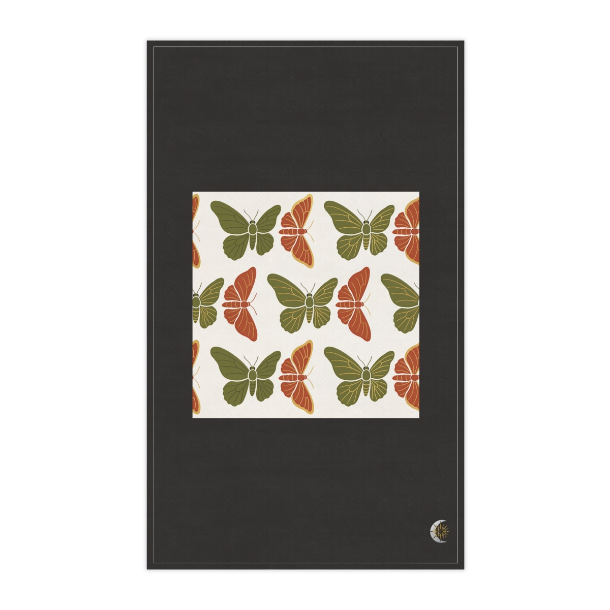 HD Moth-wing curves alternating dense clusters with empty lanes 100% Cotton Twill Tea Towel