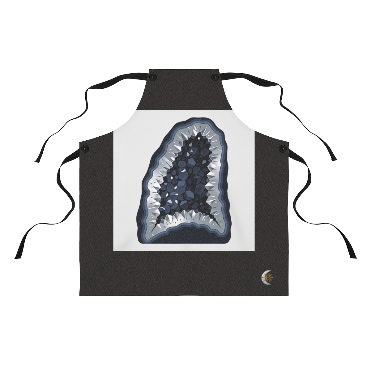 HD Dark geode interior transitioning from loose to dense along a diagonal Polyester Kitchen Apron