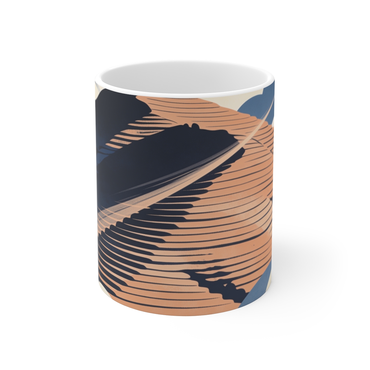 HD Terraced hillside crossed by a gentle diagonal breeze Ceramic Mug 11oz