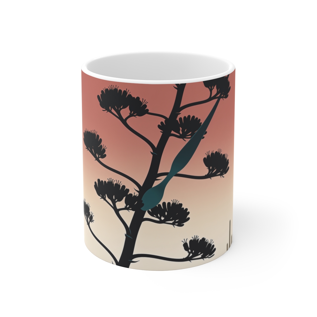 HD Desert spoon plant crossing a large semicircle of dusk sky Ceramic Mug 11oz