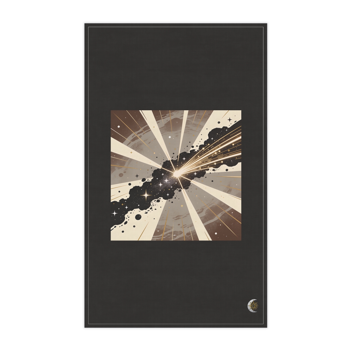 HD Dense star cluster intersecting a fan of luminous trajectories 100% Cotton Twill Tea Towel