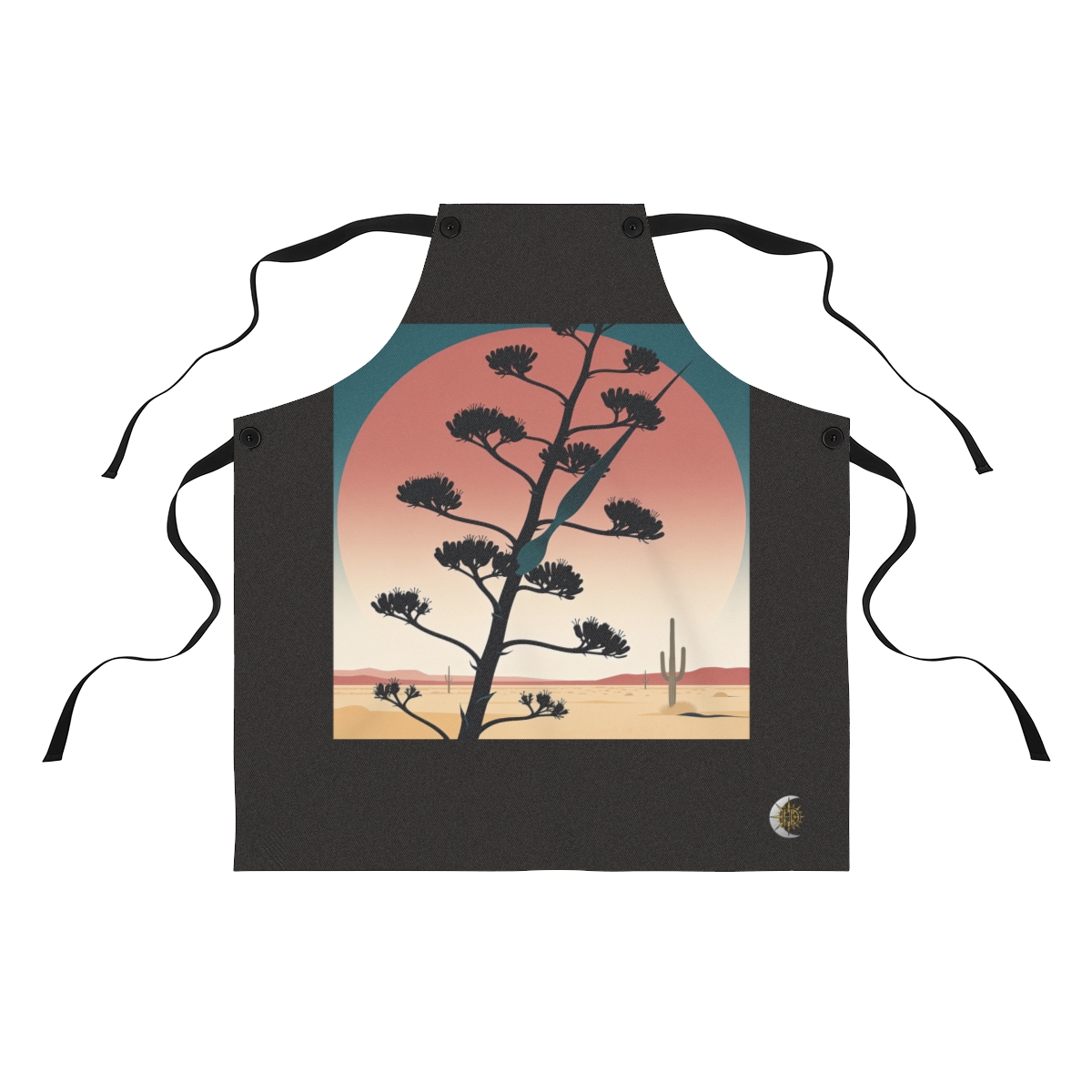 HD Desert spoon plant crossing a large semicircle of dusk sky Polyester Kitchen Apron