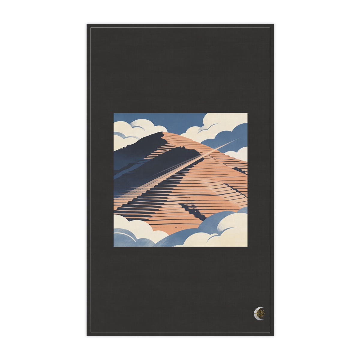 HD Terraced hillside crossed by a gentle diagonal breeze 100% Cotton Twill Tea Towel