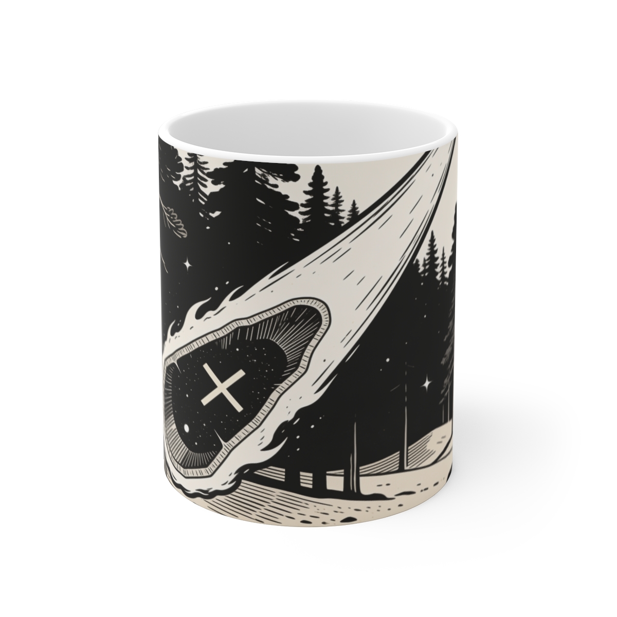 HD Long-tailed comet divided into an unlabelled internal cross-section Ceramic Mug 11oz
